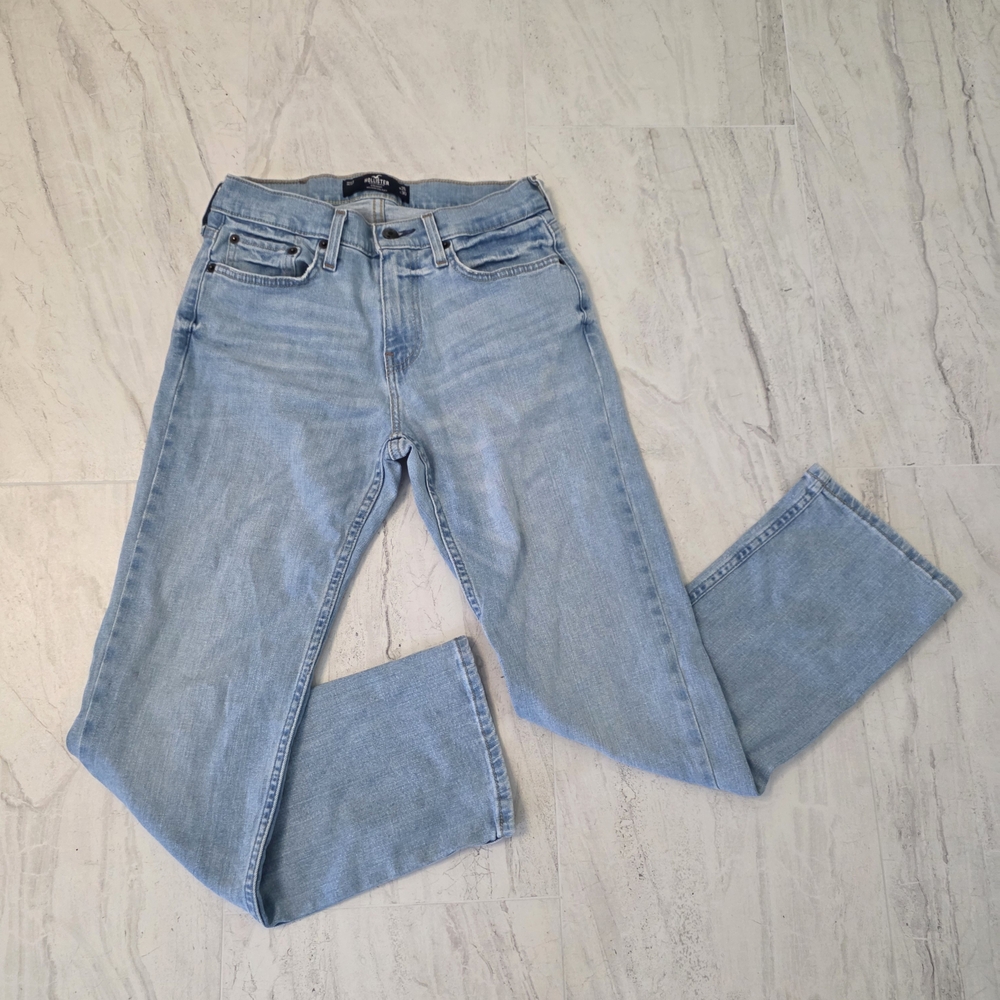 Hollister Men's Slim Straight Jeans in Light Blue